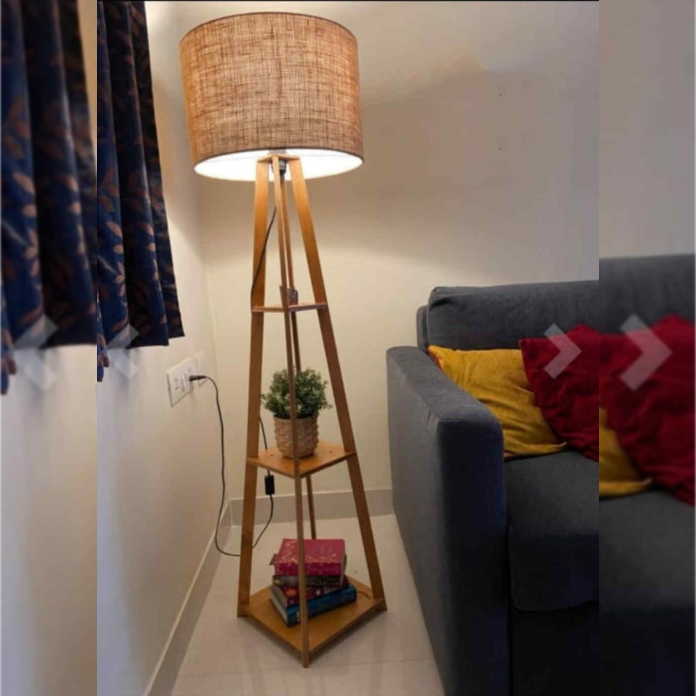 wooden floor lamp