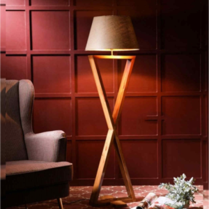 crossed leg floor lamp