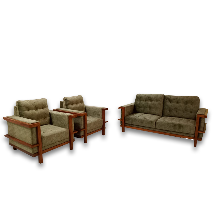5 Couch With Wooden Frame And Soft