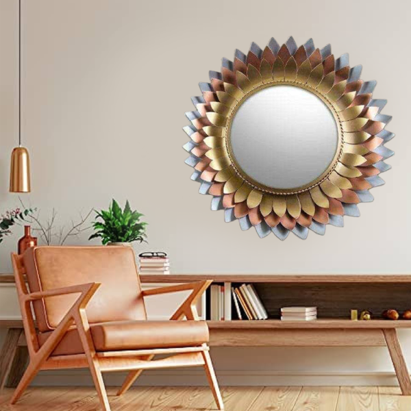 Metal mirror wall art