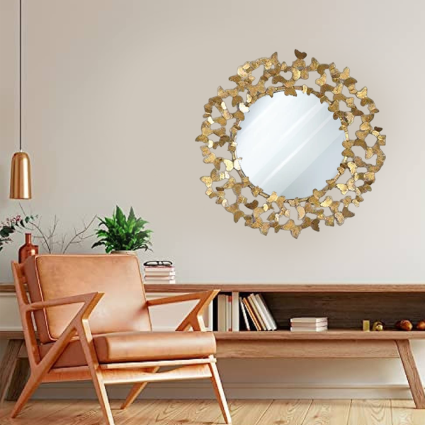 Metal mirror wall art