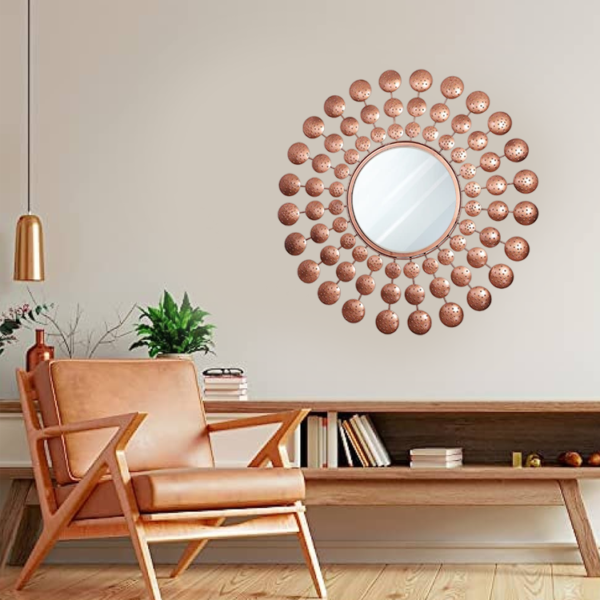 Metal mirror wall art