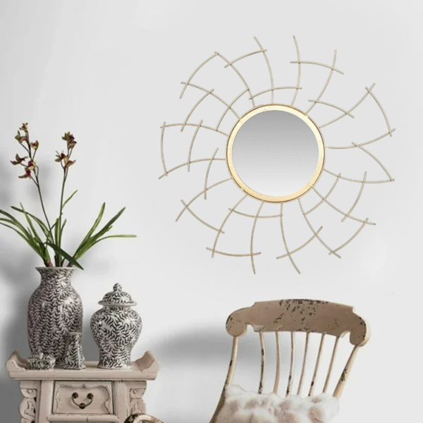 Metal mirror wall art