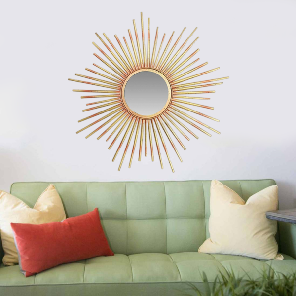 Metal mirror wall art