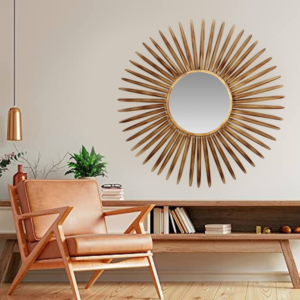 Metal mirror wall art