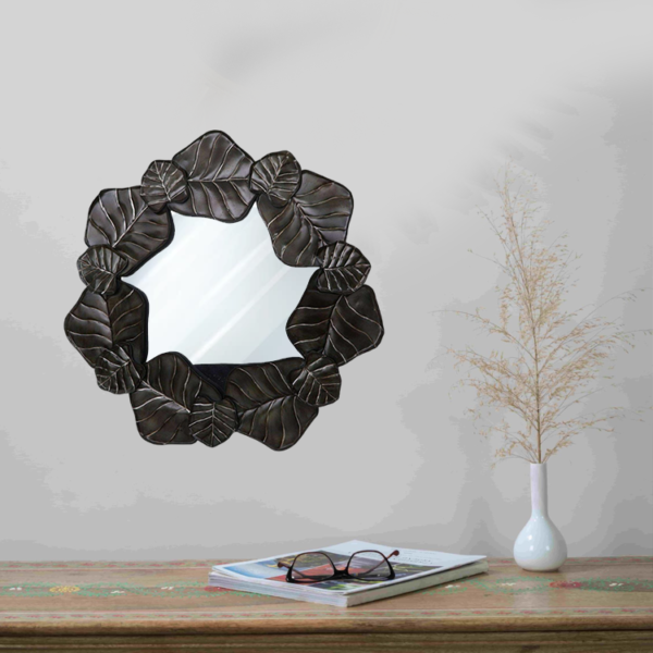 Metal mirror wall art