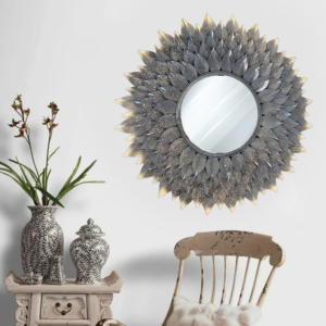 Metal mirror wall art