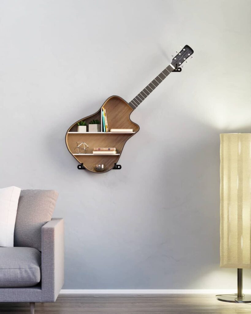 Guitar shaped shelf