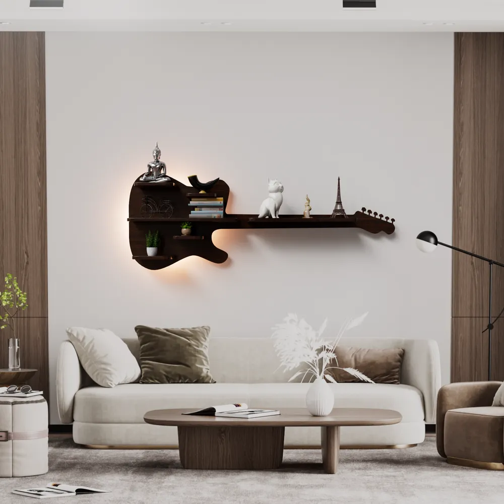 Guitar shaped shelf