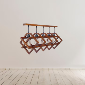 Teak wooden multilayer hexagon Ceiling hanging light