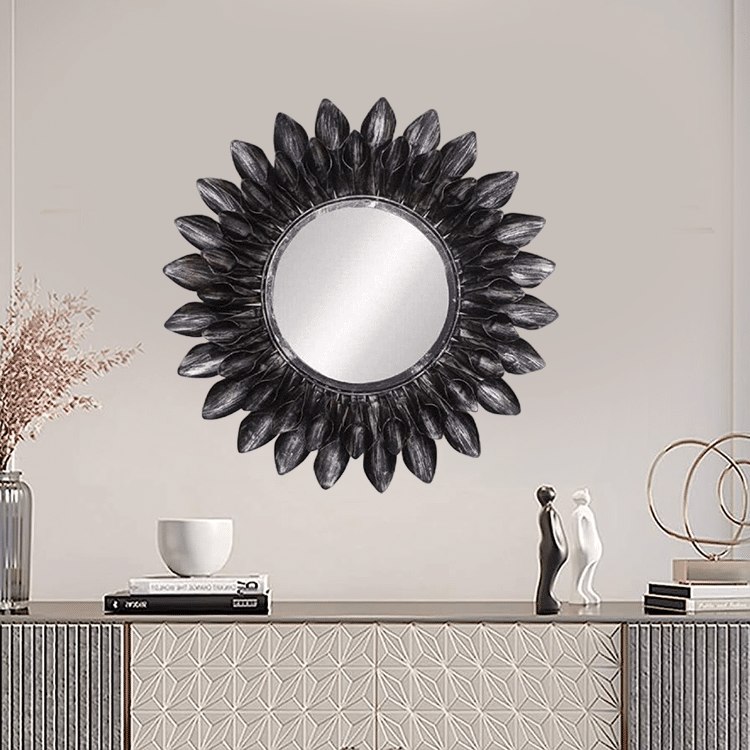 sun flower metal mirror wall art