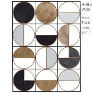 Scandinavian Design Metal Wall Art: Multi-Color Matrix circular pattern